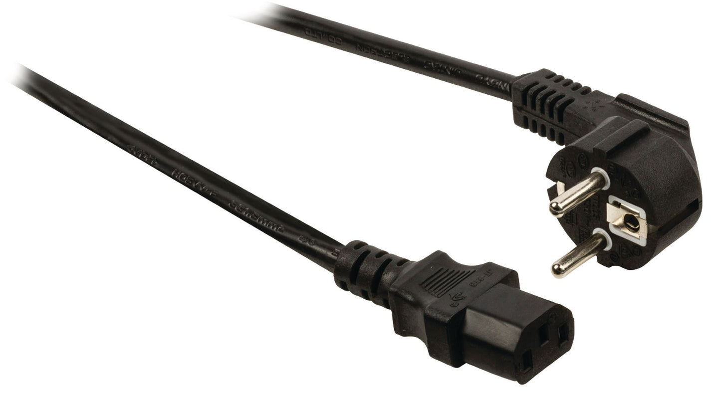 Valueline Power cable Schuko angled male to IEC-320-C13 3m black