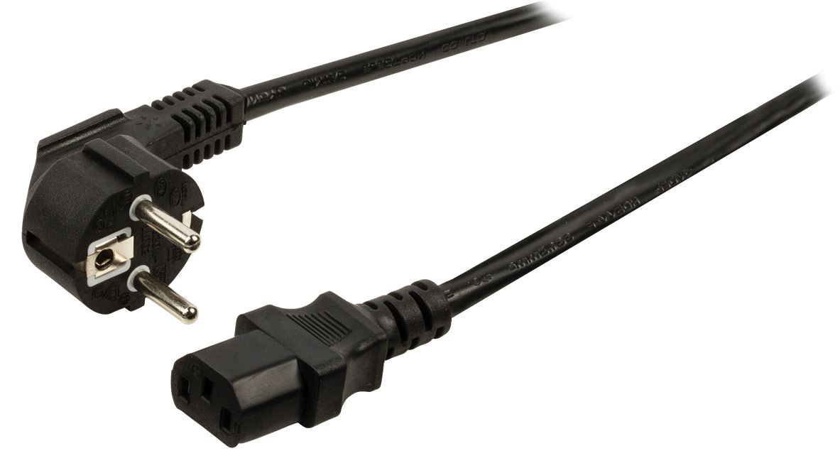 Valueline Power cable Schuko angled male to IEC-320-C13 3m black