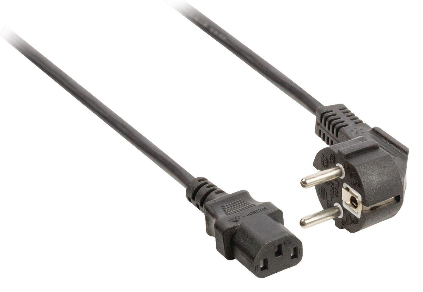 Valueline Power cable Schuko angled male to IEC-320-C13 5m black