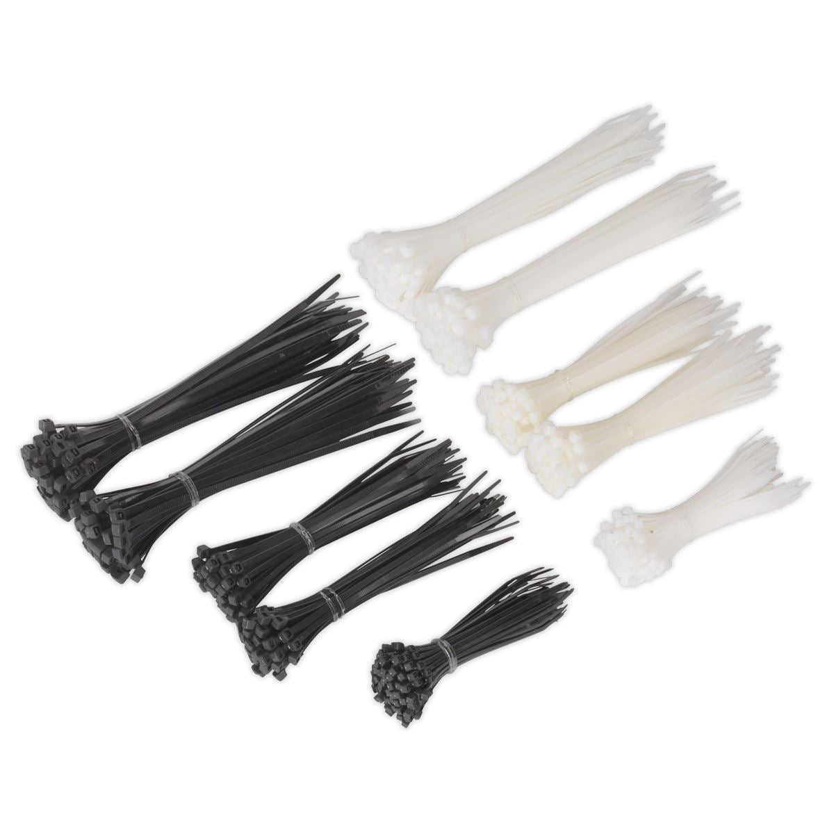 Sealey Cable Tie Assortment Black/White Pack of 600 CT600BW
