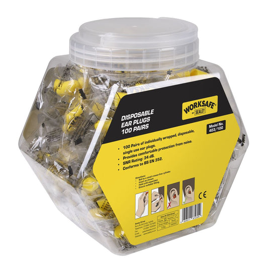 Sealey Ear Plugs Disposable - 100 Pairs 403/100