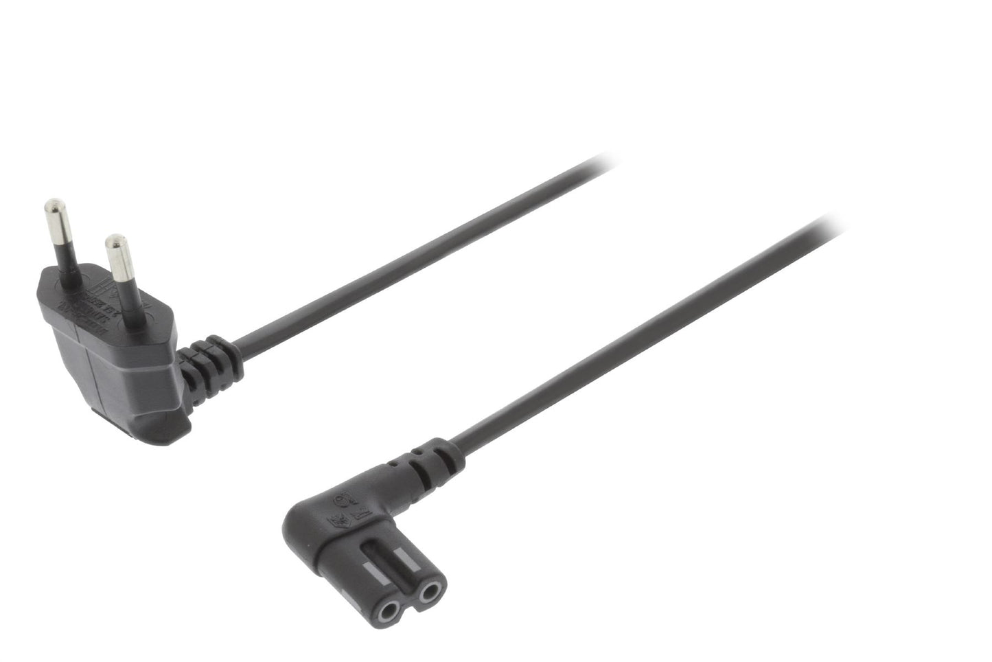Valueline Euro Power Cable Angled Euro Male to IEC-320-C7 3m Black VLEP11055B30