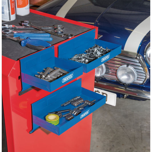 Draper 3 Piece Workshop Van Magnetic Tool Cabinets Parts Storage Tray Set, 11755