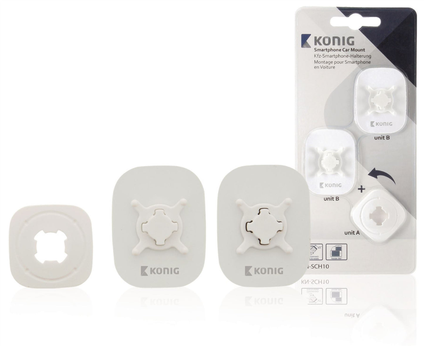 Konig Smartphone Car Mount Sticker 360° Rotation White