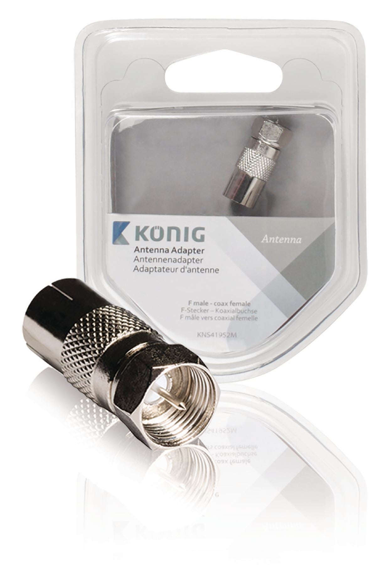 Konig Antenna adapter F male to coax female x1 metal