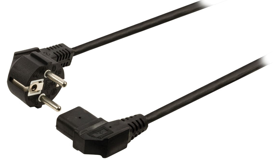 Valueline Power cable Schuko angled male to IEC-320-C13 angled 5m black