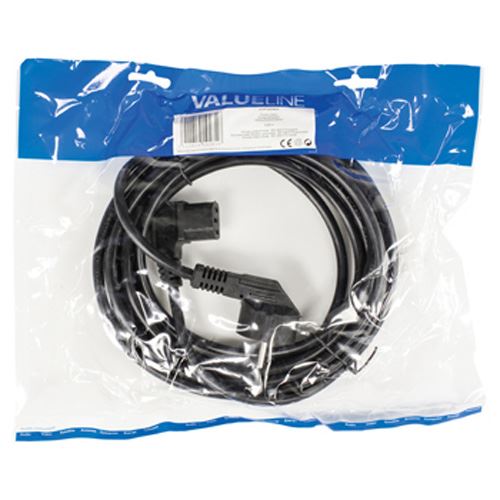 Valueline Power cable Schuko angled male to IEC-320-C13 angled 5m black