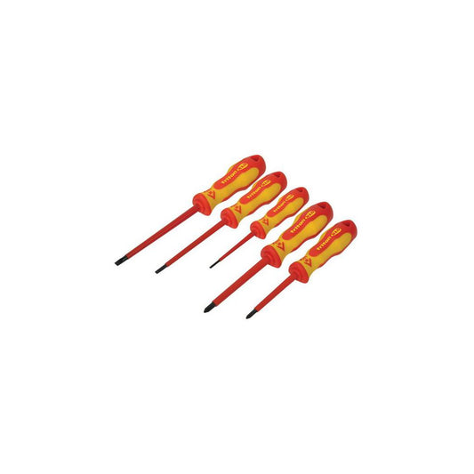 CK Tools Triton XLS Insulated Screwdriver - 5 Piece Set SL/PH contains Slotted parallel 2.5x75, 4x100, 5.5x125, PH1x80, PH2x100 - T4728