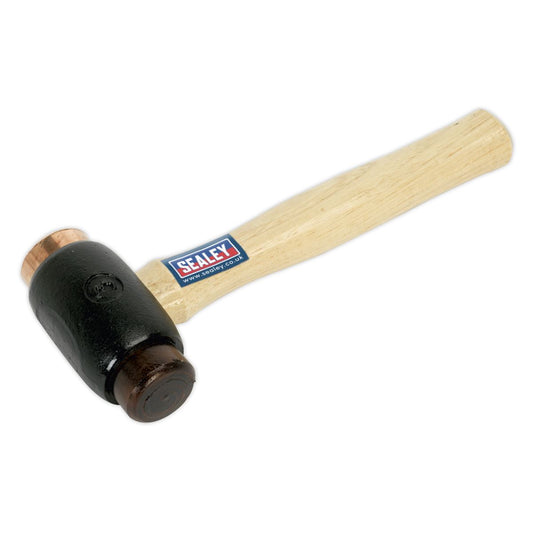 Sealey Copper/Rawhide Faced Hammer 3.5lb Hickory Shaft CRF35