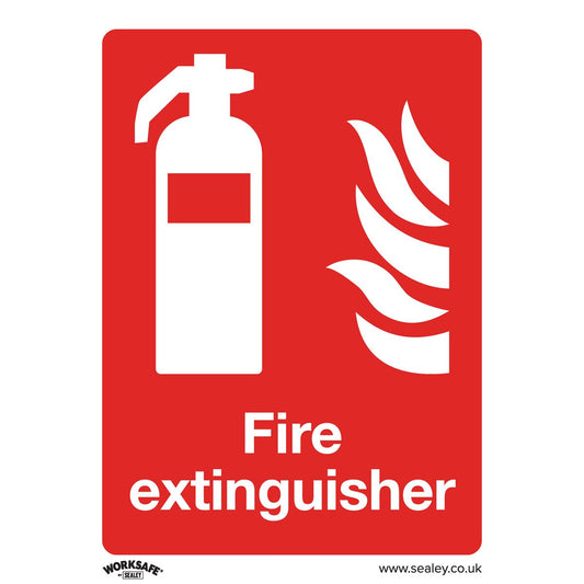 Sealey Safety Sign - Fire Extinguisher - Rigid Plastic - Pack of 10 SS15P10