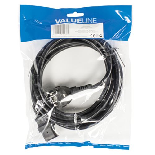 Valueline Power cable Schuko angled male to IEC-320-C13 3m black