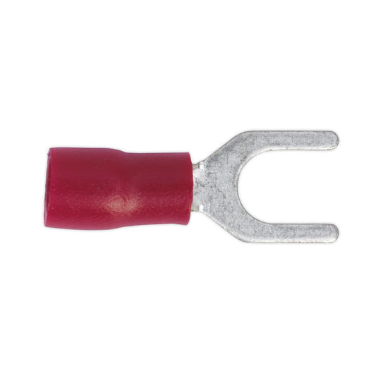 Sealey Easy-Entry Fork Terminal 5.3mm (2BA) Red Pack of 100 RT14