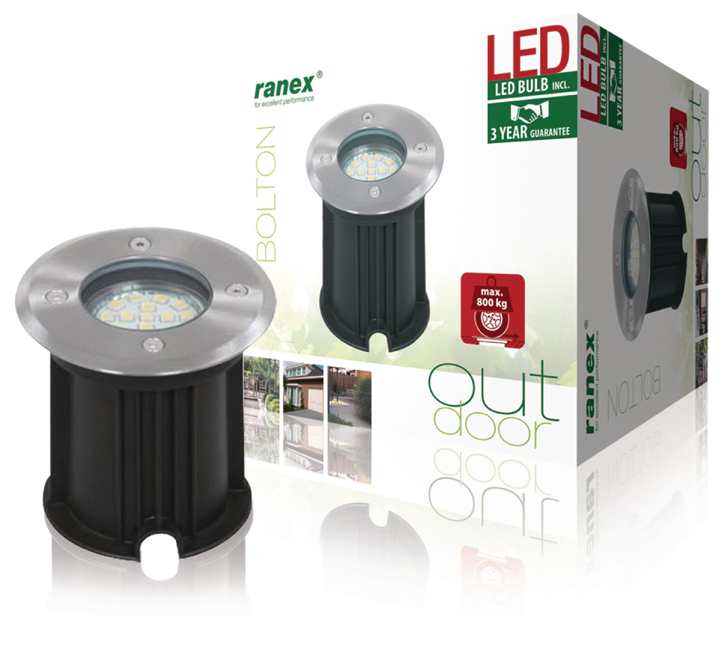 Ranex LED Ground Spot Plastic Glass Light