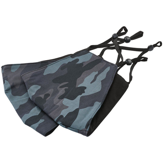 Draper Camo Fabric Resuable Face Masks, Blue (Pack of 2) FCMC (94962)