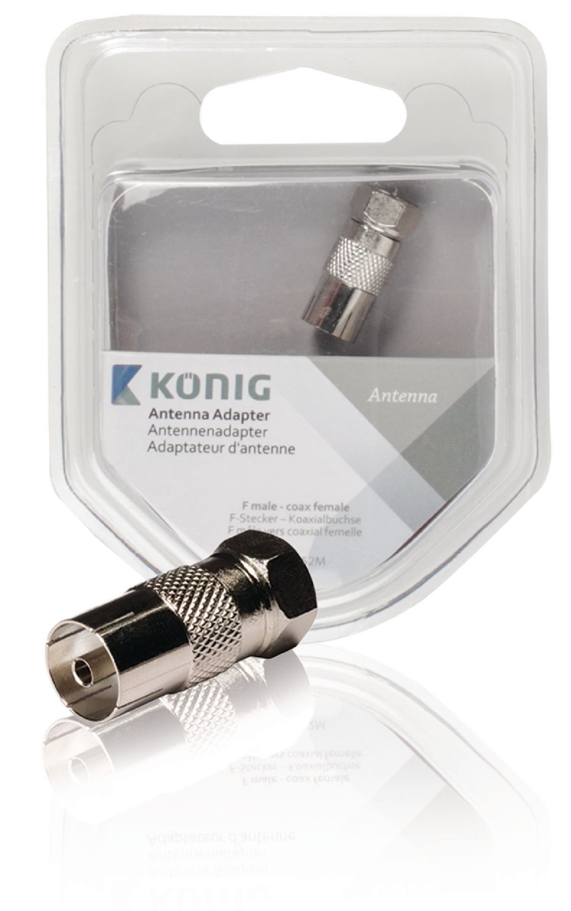 Konig Antenna adapter F male to coax female x1 metal