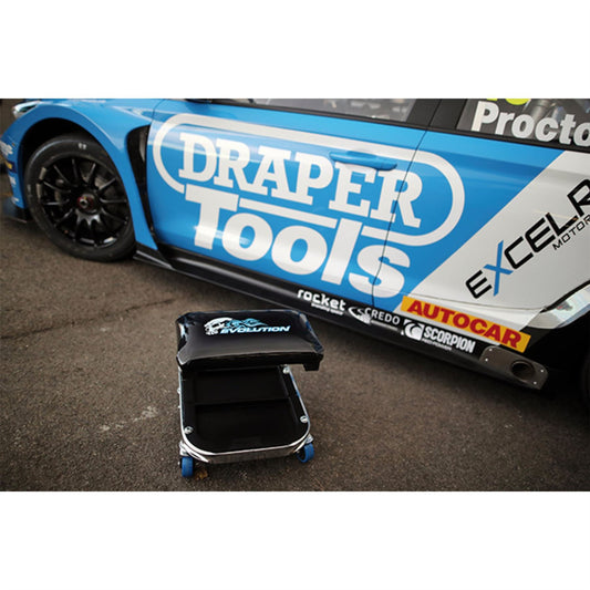 Draper Evolution Roller Seat Mechanic Garage Workshop Car Floor Stool, 99835