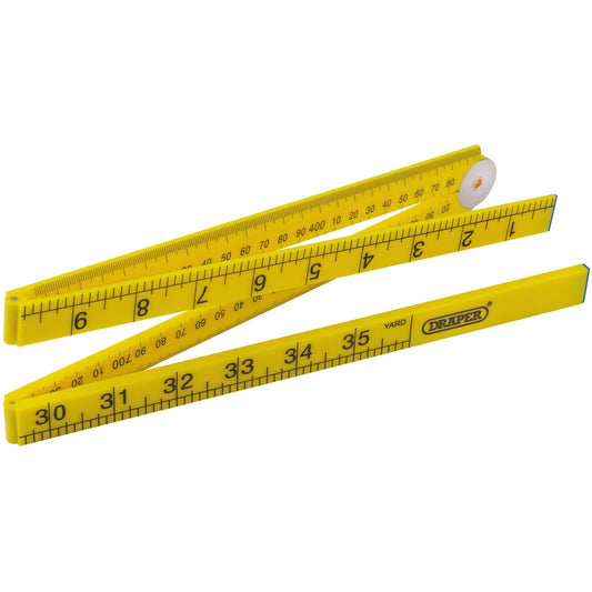 Draper 1m Plastic Folding Ruler Made From Tough Impact Resistant ABS Plastic