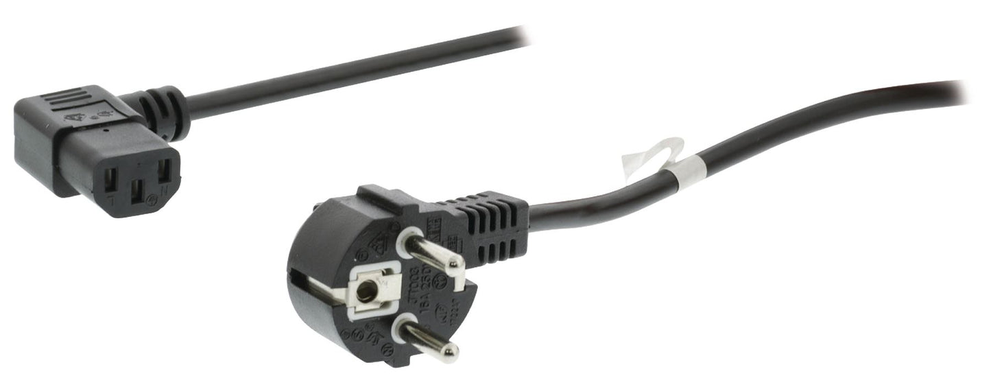 Valueline Power cable Schuko angled male to IEC-320-C13 angled 10m black