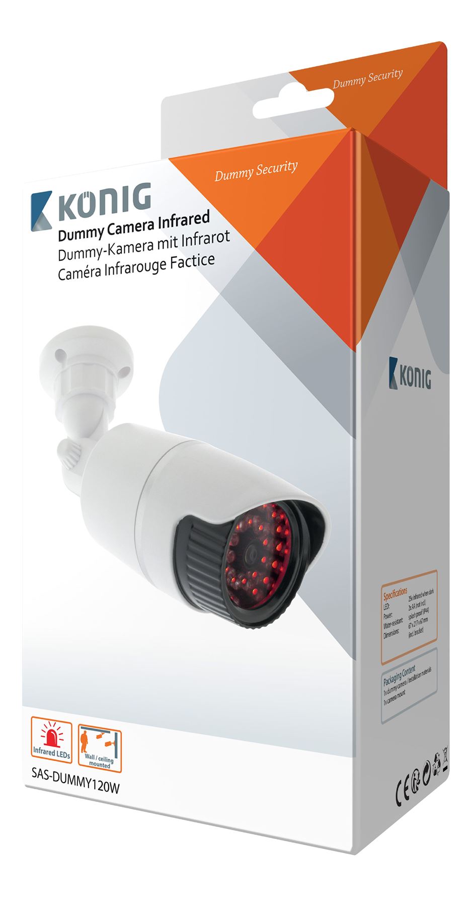 Konig Bullet Dummy Camera IP44 White SAS-DUMMY120W