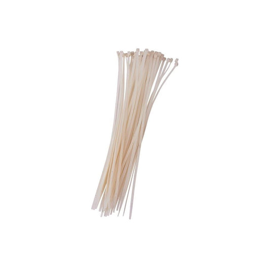 Amtech 40 Piece (3.6 x 300mm) Cable Tie - White Organiser/Tidy