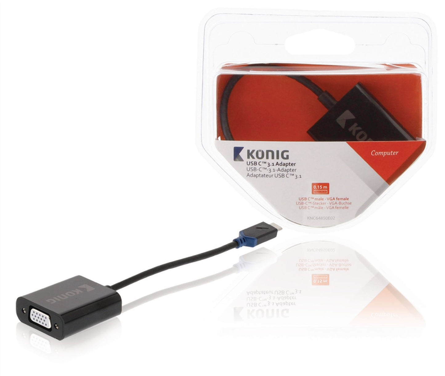 Konig USB 3.1 Adapter USB-C Male to VGA Female