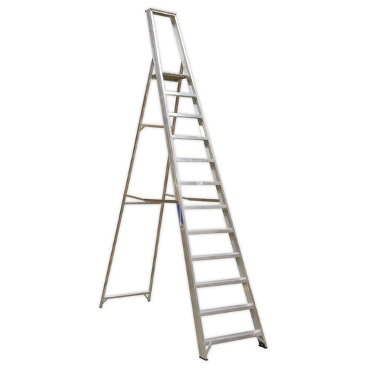 Sealey Aluminium Step Ladder 12-Tread Industrial BS 2037/1 AXL12