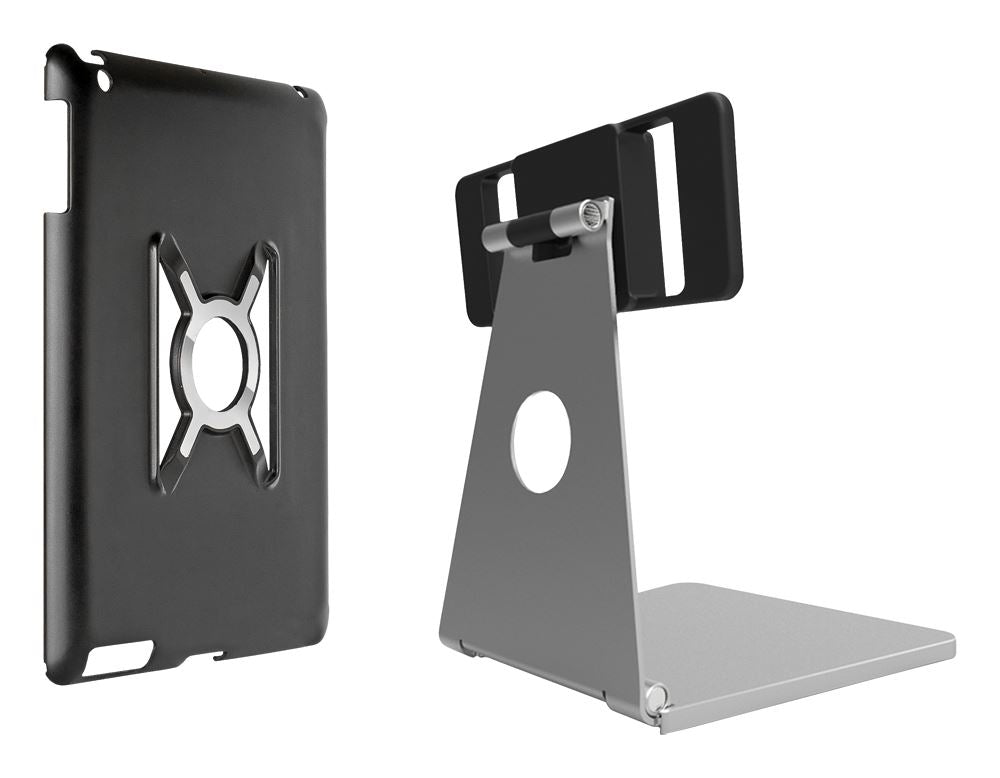 Omnimount iPad stand for iPad Mini, mini case silver with black